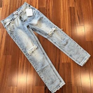 New NWT One X‎ Oneteaspoon Light Blue Jeans Distressed Awesome Baggies Size 26